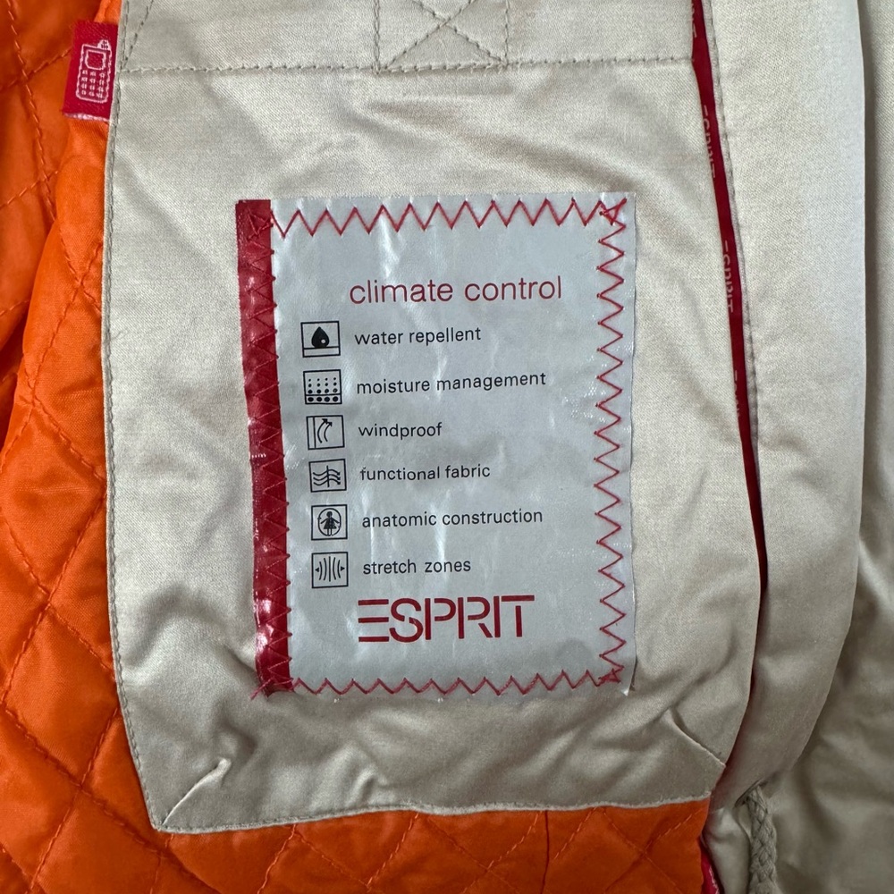 Esprit Cream Puffer Jacket with Faux Fur Hood - Picture 5 of 7